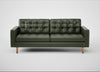Hepburn 3 Seater Sofa Leather Stonewash Vintage Green 278 / Natural