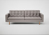 Hepburn 4 Seater Sofa Daino Leather Elephant / Natural