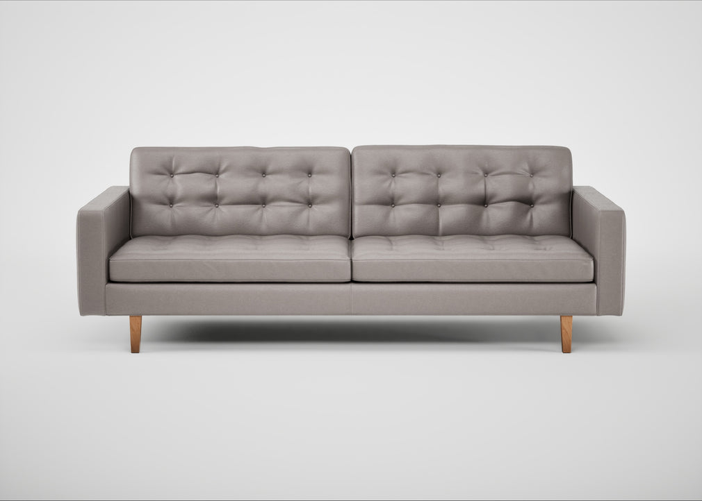 Hepburn 4 Seater Sofa Daino Leather Elephant / Natural