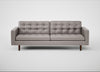 Hepburn 4 Seater Sofa Daino Leather Elephant / Walnut