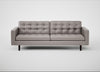 Hepburn 4 Seater Sofa Daino Leather Elephant / Wenge Black
