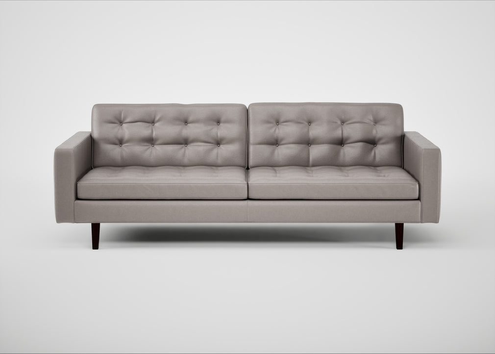 Hepburn 4 Seater Sofa Daino Leather Elephant / Wenge Black