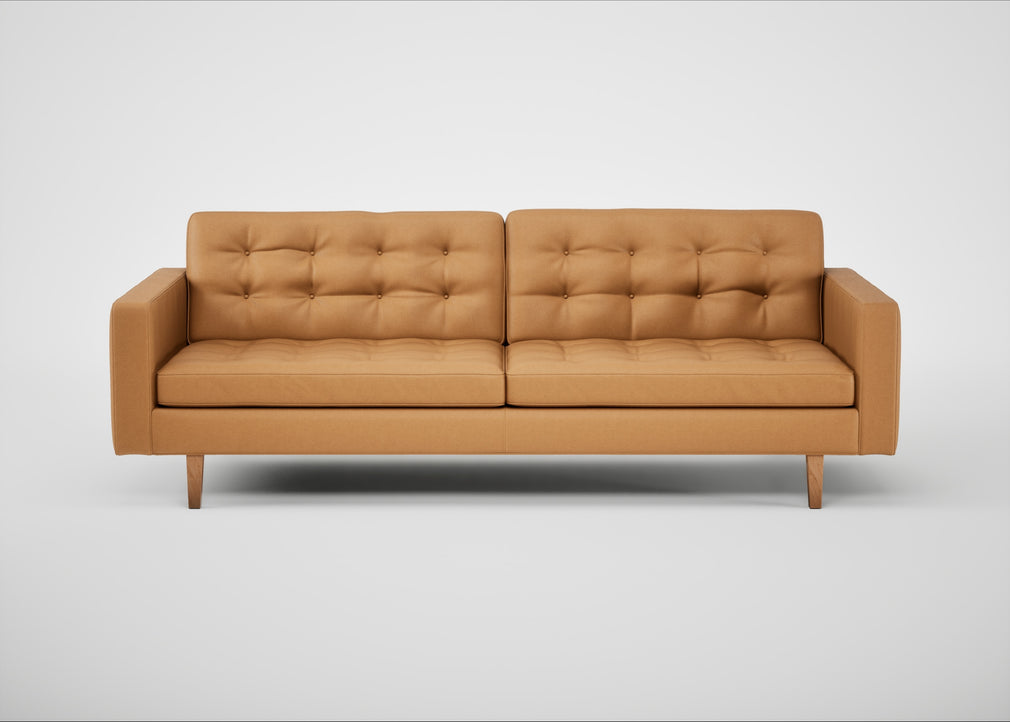 Hepburn 4 Seater Sofa Daino Leather Parchment / Natural