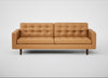 Hepburn 4 Seater Sofa Daino Leather Parchment / Walnut