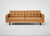 Hepburn 4 Seater Sofa Daino Leather Parchment / Wenge Black