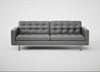 Hepburn 4 Seater Sofa Daino Leather Steel / Natural