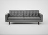 Hepburn 4 Seater Sofa Daino Leather Steel / Wenge Black