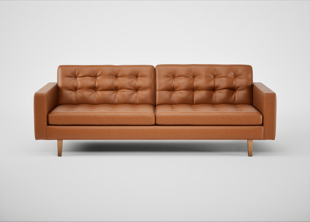 Hepburn 4 Seater Sofa Daino Leather Treacle / Natural