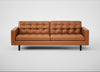 Hepburn 4 Seater Sofa Daino Leather Treacle / Wenge Black