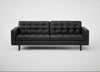 Hepburn 4 Seater Sofa Linea Leather Black 622 / Walnut