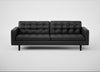 Hepburn 4 Seater Sofa Linea Leather Black 622 / Wenge Black