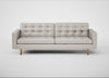 Hepburn 4 Seater Sofa Linea Leather White 634 / Natural