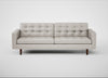 Hepburn 4 Seater Sofa Linea Leather White 634 / Walnut