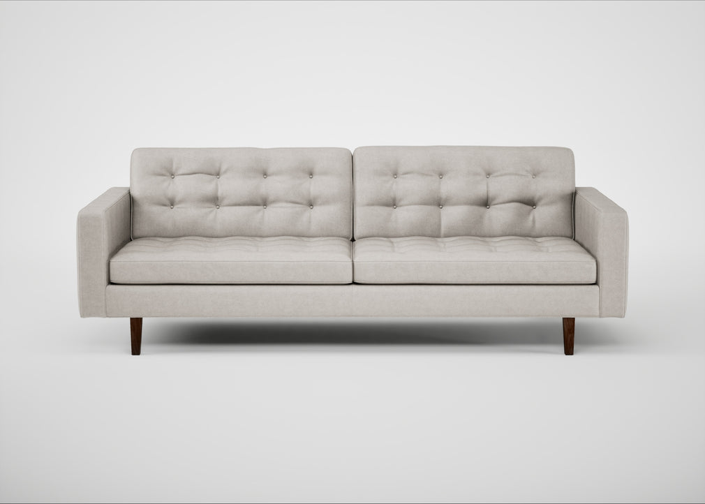 Hepburn 4 Seater Sofa Linea Leather White 634 / Walnut