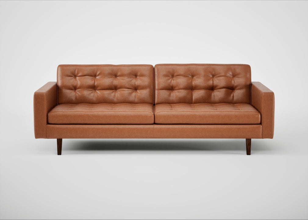 Hepburn 4 Seater Sofa Linea Leather Brown 680 / Walnut