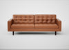 Hepburn 4 Seater Sofa Linea Leather Brown 680 / Wenge Black