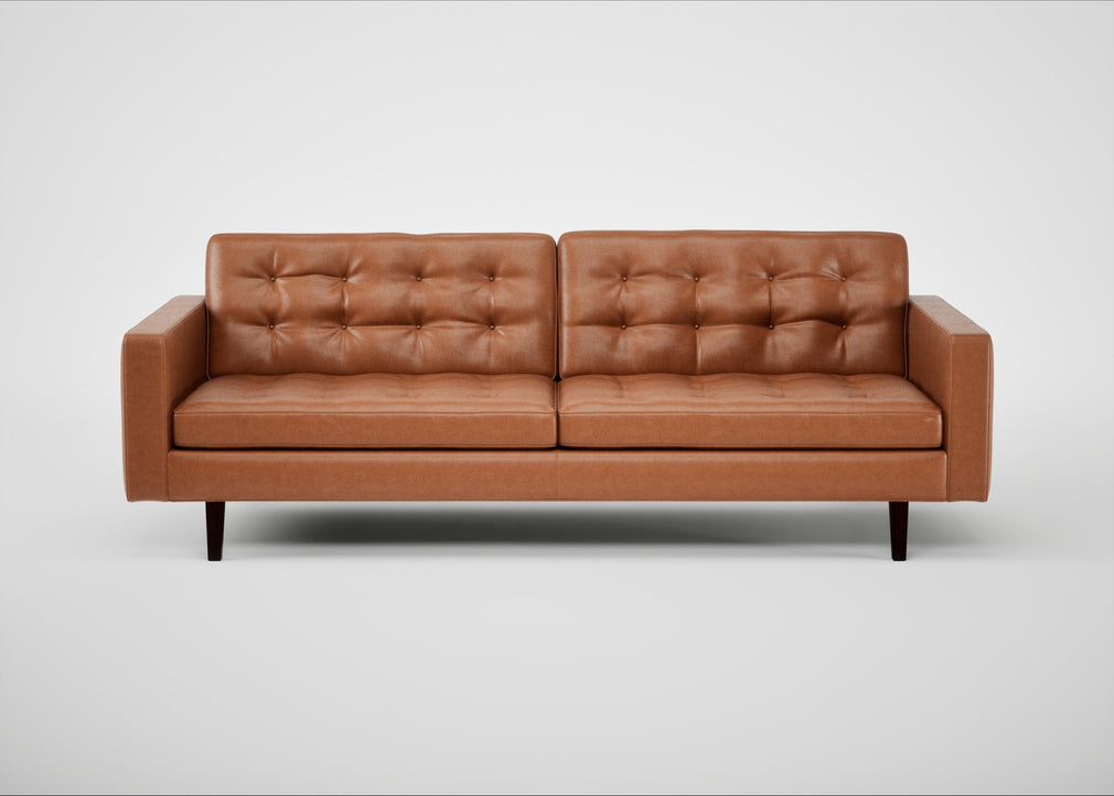 Hepburn 4 Seater Sofa Linea Leather Brown 680 / Wenge Black