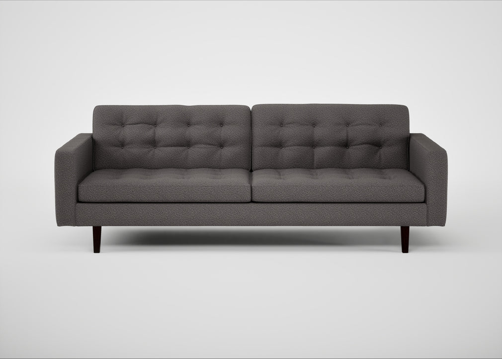 Hepburn 4 Seater Sofa Loop Boucle Granite / Wenge Black