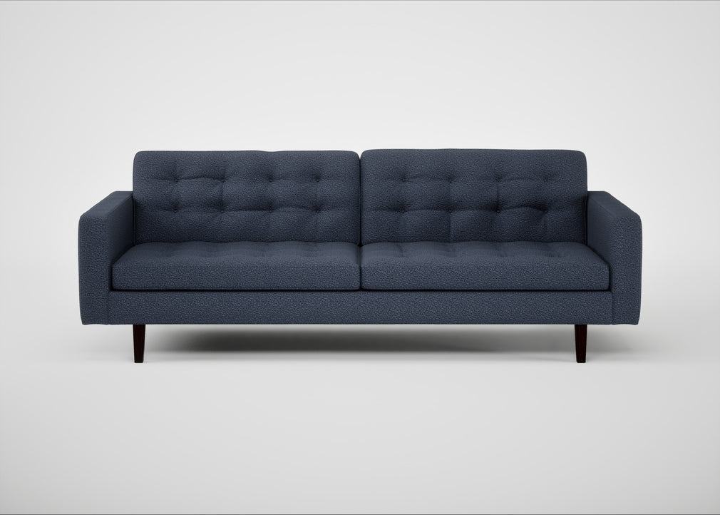 Hepburn 4 Seater Sofa Loop Boucle Navy / Wenge Black
