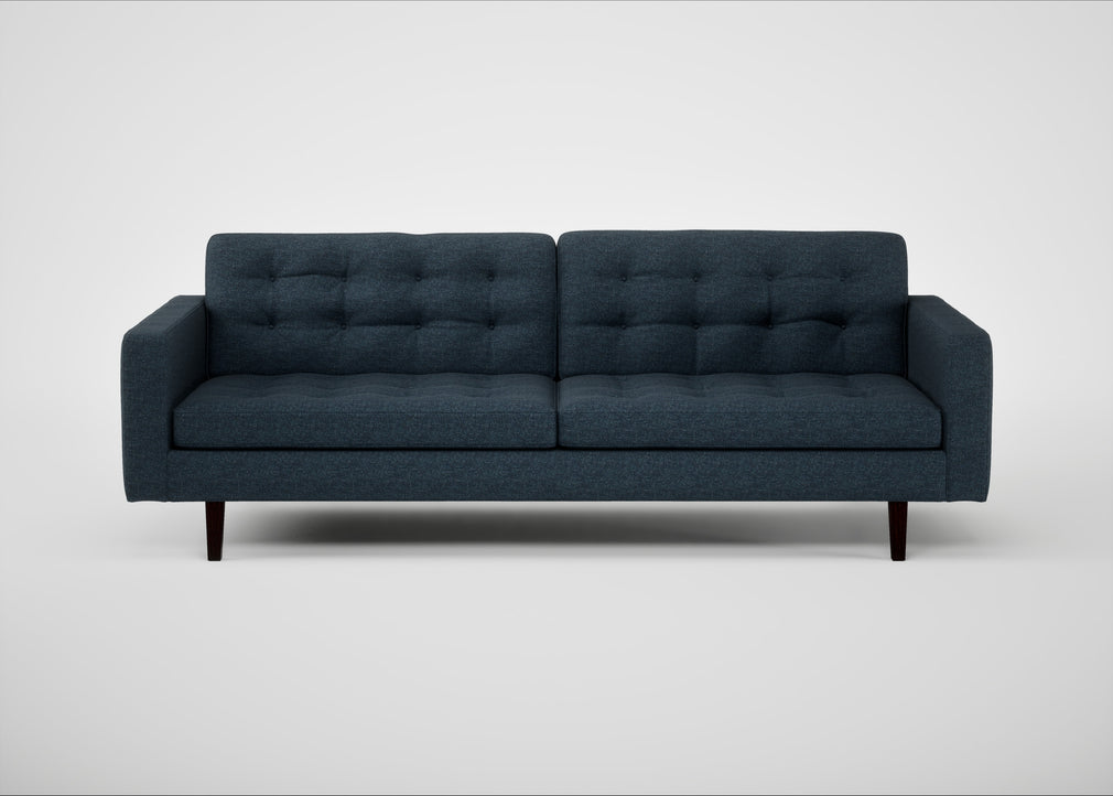 Hepburn 4 Seater Sofa Siena Cotton Deep Sea / Wenge Black