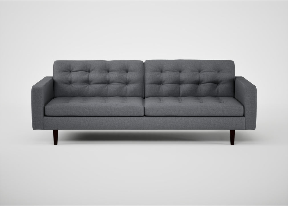 Hepburn 4 Seater Sofa Siena Cotton Shale Grey / Wenge Black