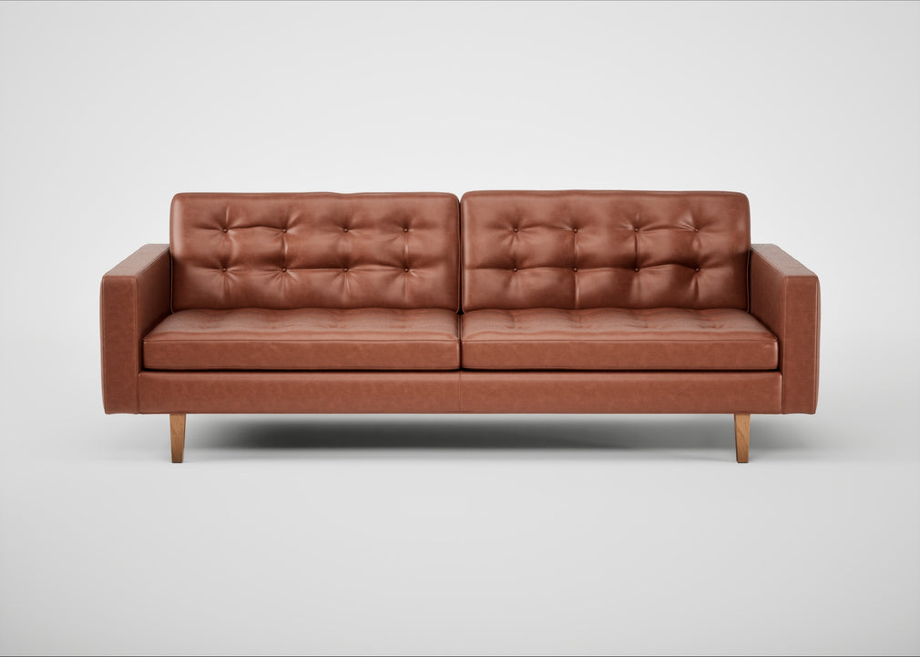 Hepburn 4 Seater Sofa Leather Stonewash Light Brown 274 / Natural