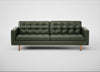 Hepburn 4 Seater Sofa Leather Stonewash Vintage Green 278 / Natural
