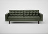 Hepburn 4 Seater Sofa Leather Stonewash Vintage Green 278 / Wenge Black