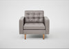 Hepburn Armchair Daino Leather Elephant / Natural