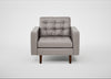 Hepburn Armchair Daino Leather Elephant / Walnut