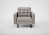 Hepburn Armchair Daino Leather Elephant / Wenge Black