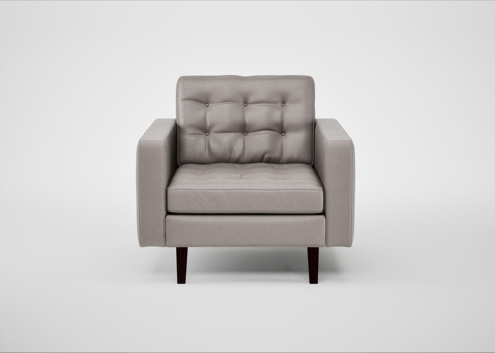 Hepburn Armchair Daino Leather Elephant / Wenge Black