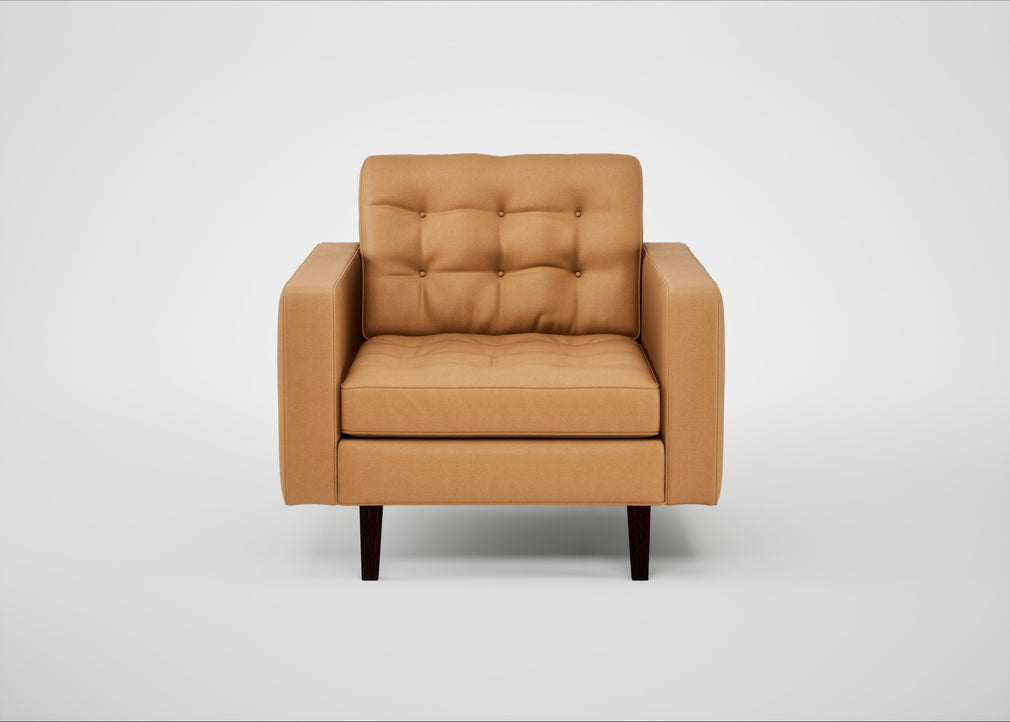 Hepburn Armchair Daino Leather Parchment / Wenge Black