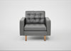 Hepburn Armchair Daino Leather Steel / Natural