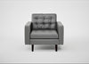 Hepburn Armchair Daino Leather Steel / Wenge Black