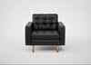 Hepburn Armchair Linea Leather Black 622 / Natural