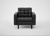 Hepburn Armchair Linea Leather Black 622 / Wenge Black