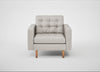 Hepburn Armchair Linea Leather White 634 / Natural