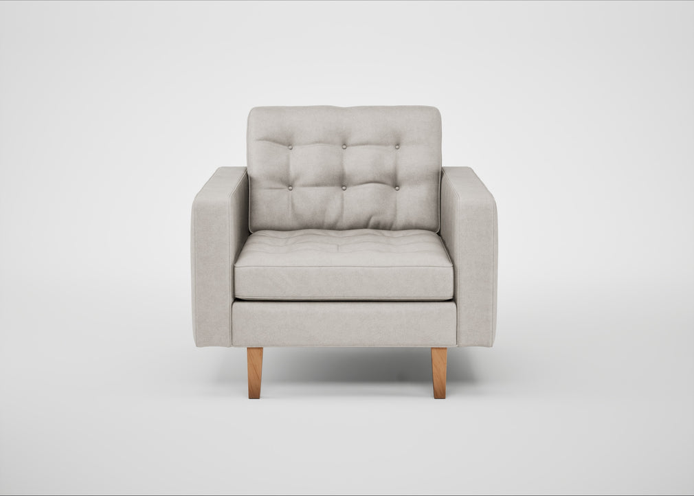 Hepburn Armchair Linea Leather White 634 / Natural