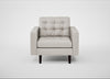 Hepburn Armchair Linea Leather White 634 / Wenge Black