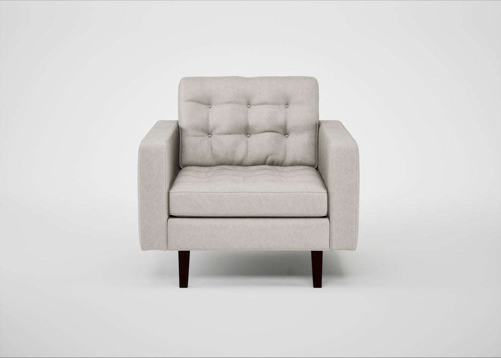 Hepburn Armchair Linea Leather White 634 / Wenge Black