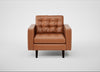 Hepburn Armchair Linea Leather Brown 680 / Wenge Black