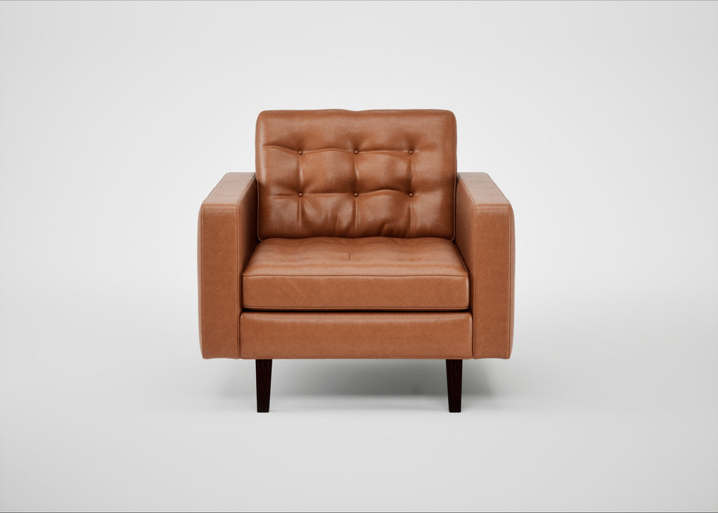 Hepburn Armchair Linea Leather Brown 680 / Wenge Black
