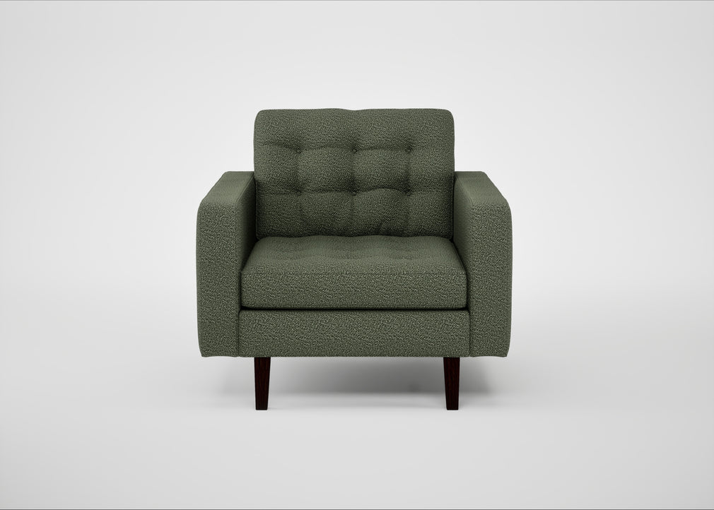 Hepburn Armchair Loop Boucle Forest / Wenge Black