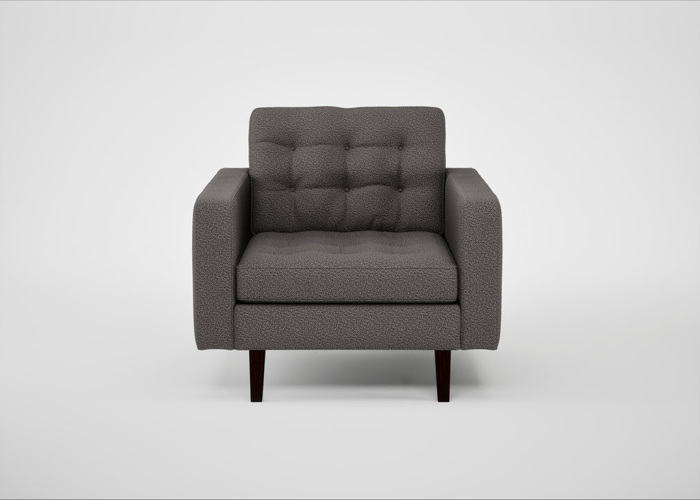 Hepburn Armchair Loop Boucle Granite / Wenge Black