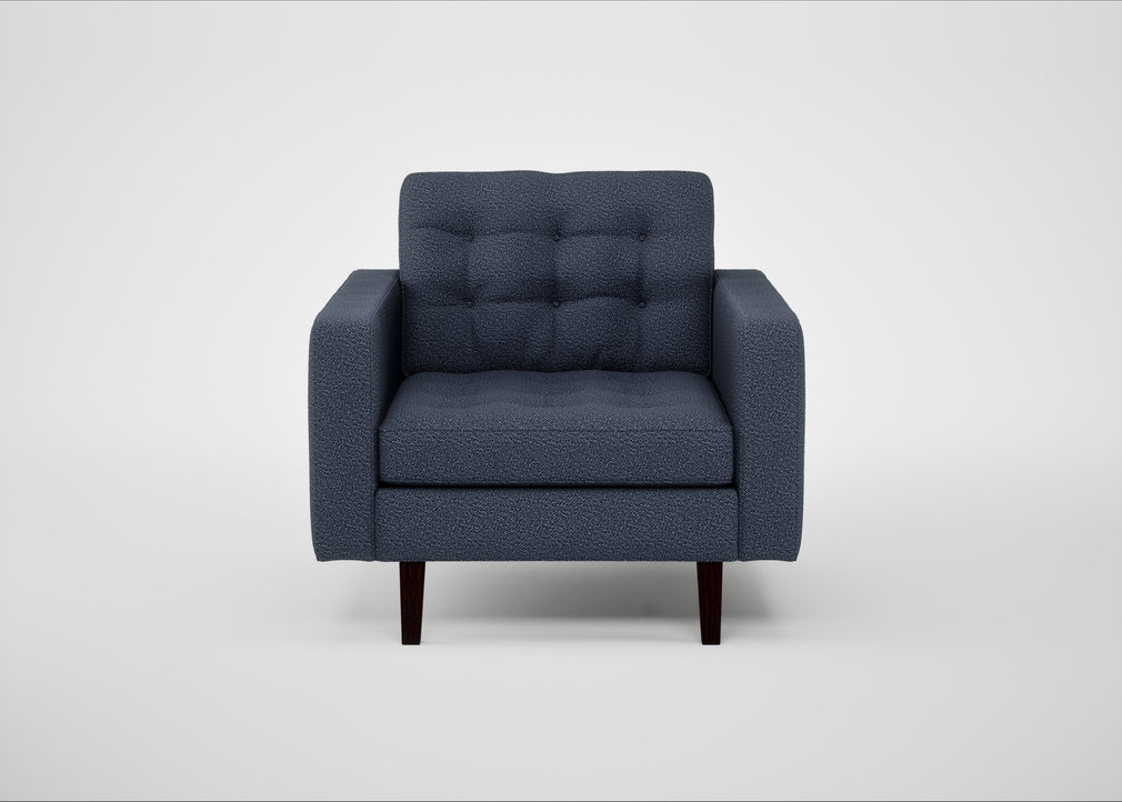 Hepburn Armchair Loop Boucle Navy / Wenge Black