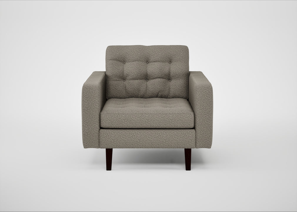 Hepburn Armchair Loop Boucle Taupe / Wenge Black