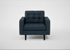 Hepburn Armchair Siena Cotton Deep Sea / Wenge Black