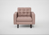 Hepburn Armchair Siena Cotton Dusky Pink / Wenge Black
