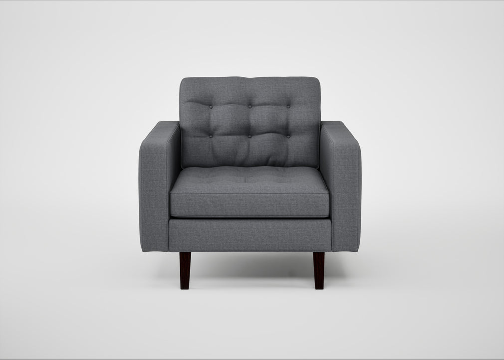 Hepburn Armchair Siena Cotton Shale Grey / Wenge Black